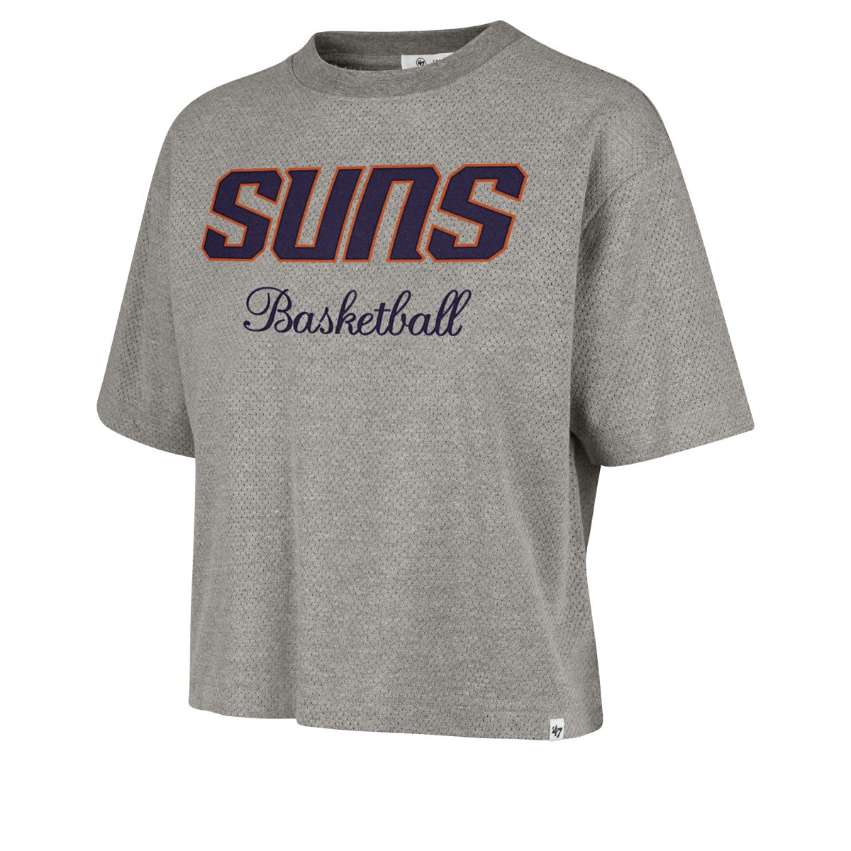 Phoenix Suns '47 Women's Pivot Drop Needle Cropped T-Shirt - Gray | 47 brand outlet