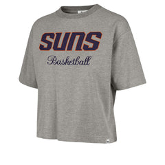 Phoenix Suns '47 Women's Pivot Drop Needle Cropped T-Shirt - Gray | 47 brand outlet