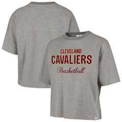 Cleveland Cavaliers '47 Women's Pivot Drop Needle Cropped T-Shirt sale - Gray | 47 brand discount