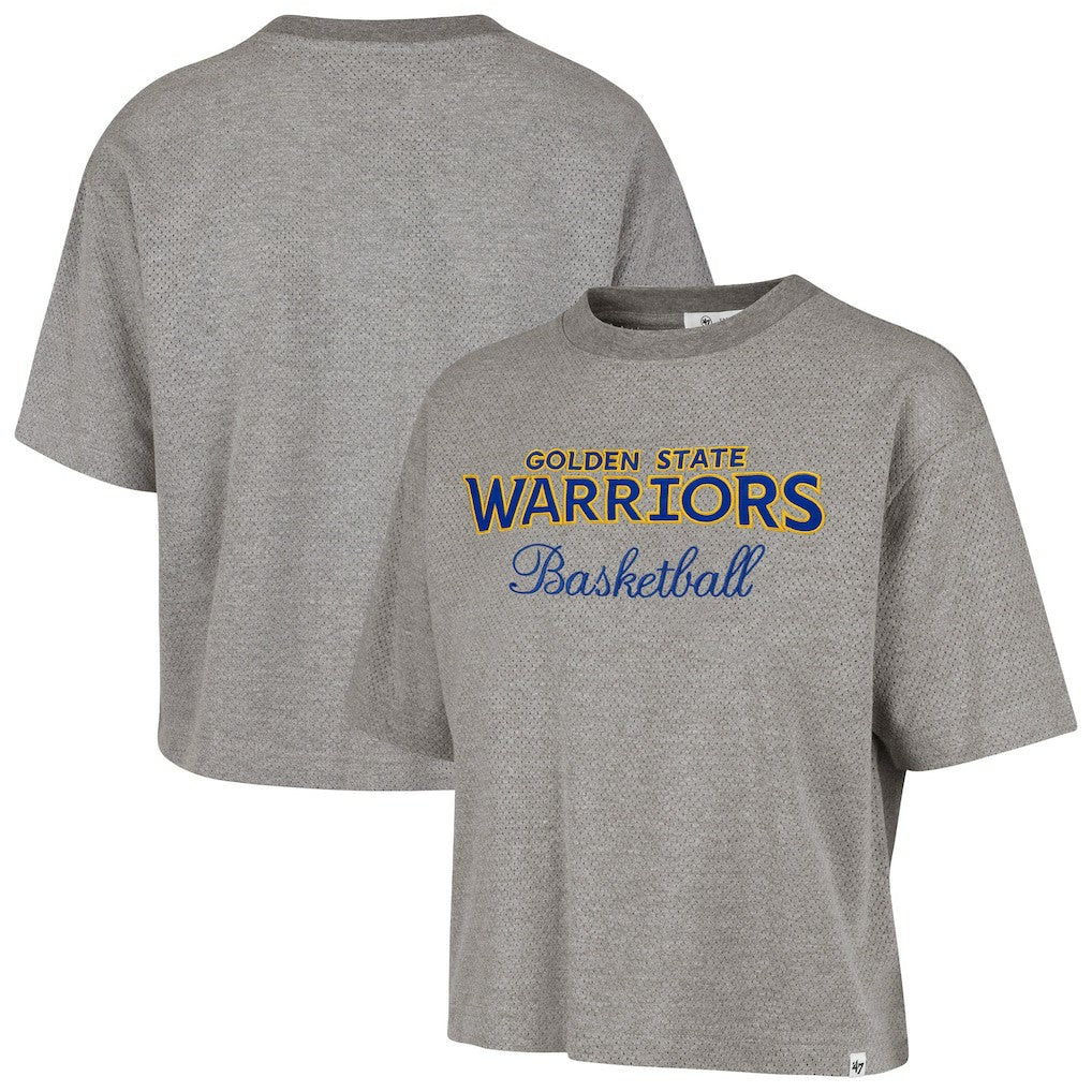 Golden State Warriors '47 Women's Pivot Drop Needle Cropped T-Shirt sale - Gray | 47 brand online