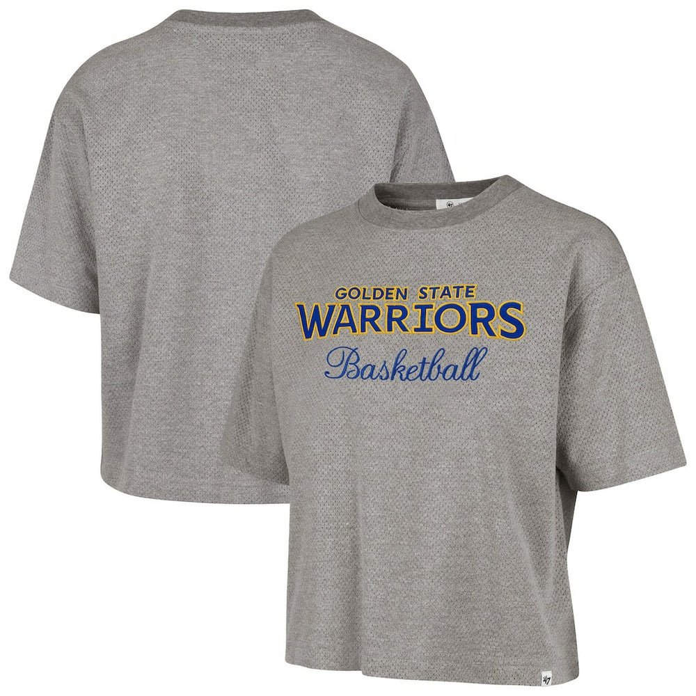 Golden State Warriors '47 Women's Pivot Drop Needle Cropped T-Shirt sale - Gray | 47 brand online
