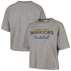 Golden State Warriors '47 Women's Pivot Drop Needle Cropped T-Shirt sale - Gray | 47 brand online