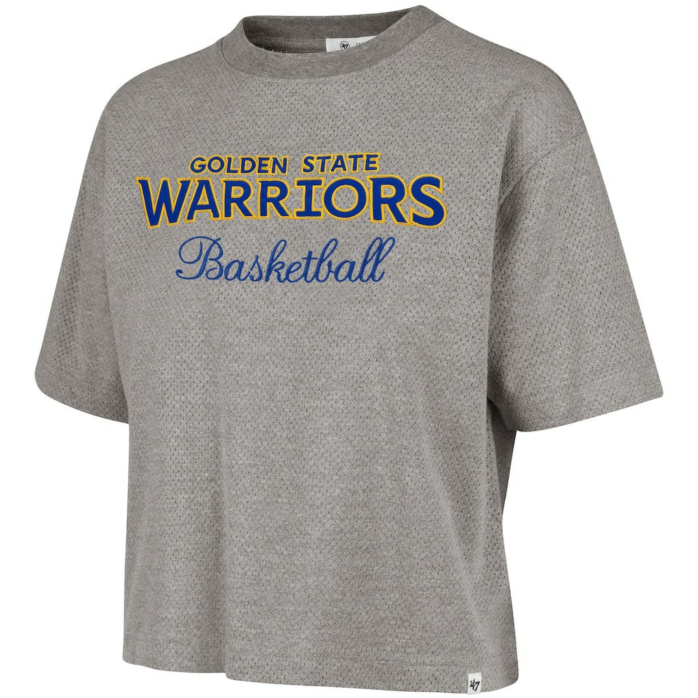 Golden State Warriors '47 Women's Pivot Drop Needle Cropped T-Shirt sale - Gray | 47 brand online