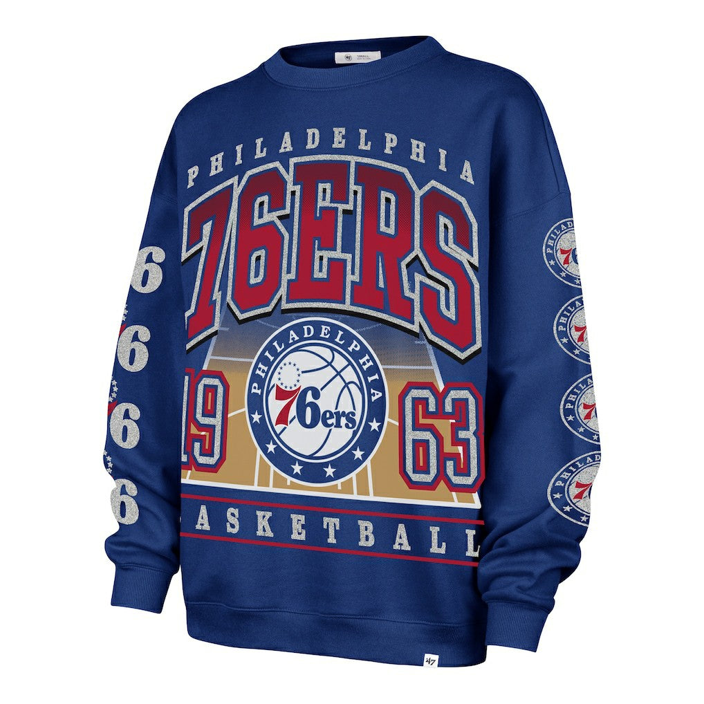 Philadelphia 76ers '47 Women's Go Big Oversized Sweatshirt - Royal | 47 brand discount
