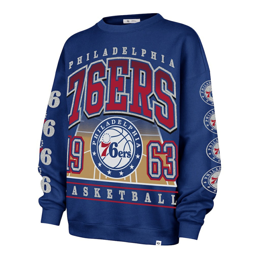 Philadelphia 76ers '47 Women's Go Big Oversized Sweatshirt - Royal | 47 brand discount