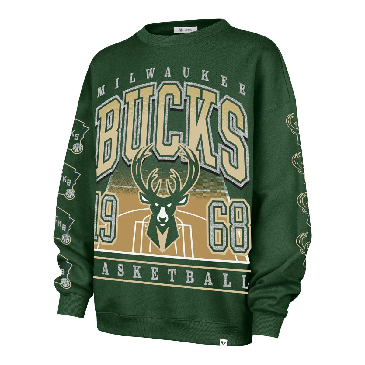 Milwaukee Bucks '47 Women's Go Big Oversized Sweatshirt - Hunter Green | 47 brand for sale
