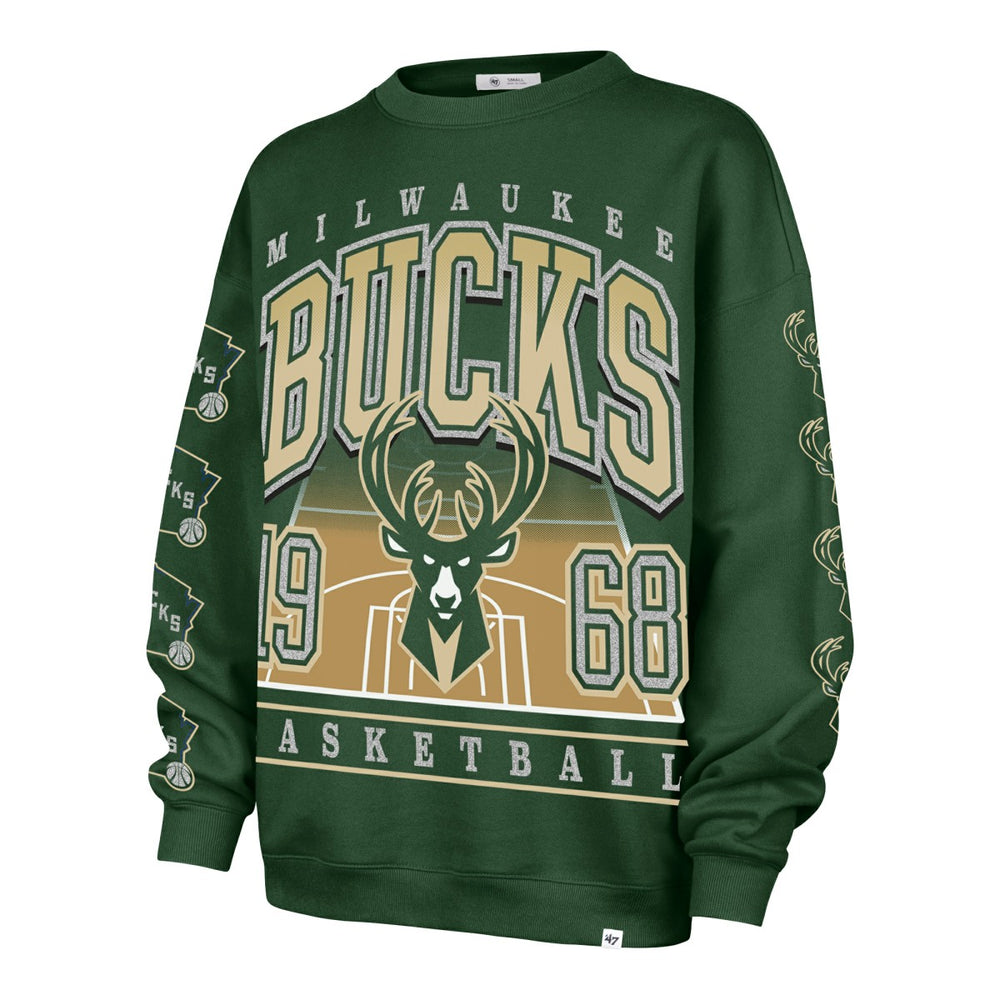 Milwaukee Bucks '47 Women's Go Big Oversized Sweatshirt - Hunter Green | 47 brand for sale