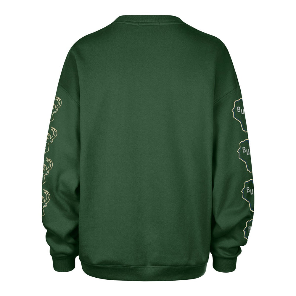 Milwaukee Bucks '47 Women's Go Big Oversized Sweatshirt - Hunter Green | 47 brand for sale