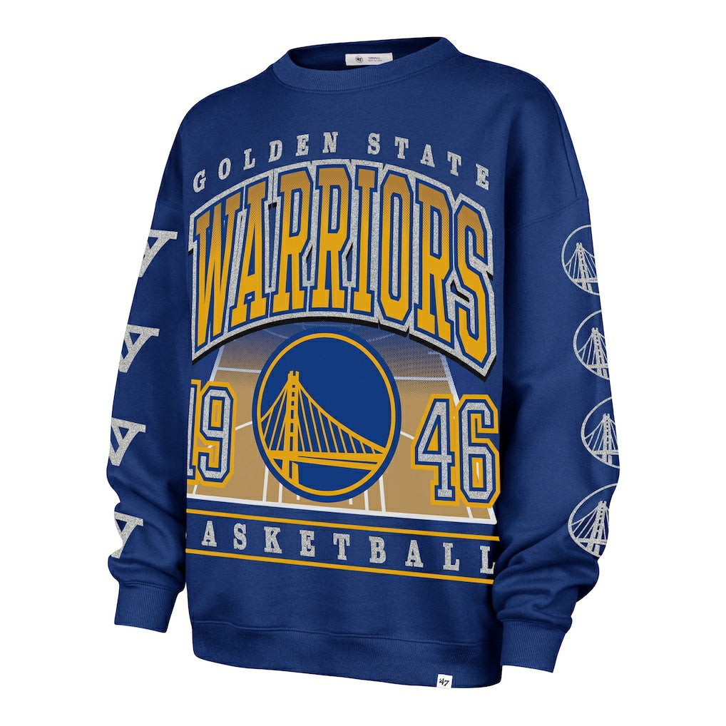 Golden State Warriors '47 Women's Go Big Oversized Sweatshirt sale - Royal | 47 brand for sale