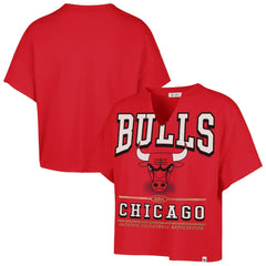Chicago Bulls '47 Women's Elation Oversized Notch Neck T-Shirt sale - Red | 47 brand discount