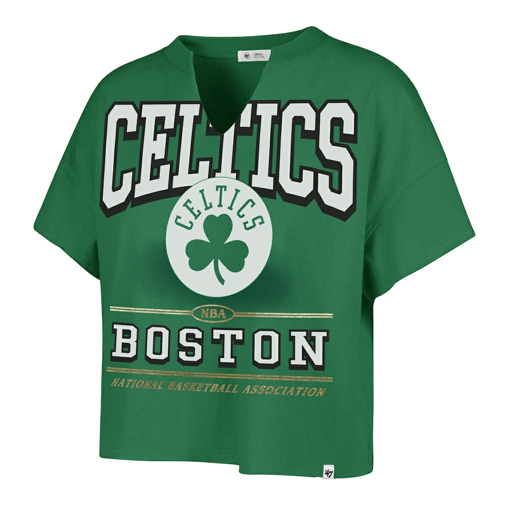Boston Celtics '47 Women's Elation Oversized Notch Neck T-Shirt - Kelly Green | 47 brand online