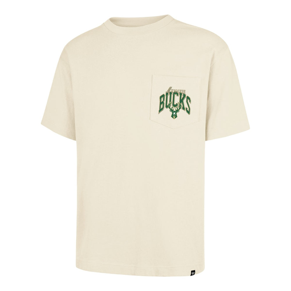 Milwaukee Bucks '47 Unisex Crossover Collection Foundation Pocket T-Shirt - Cream | 47 brand sale
