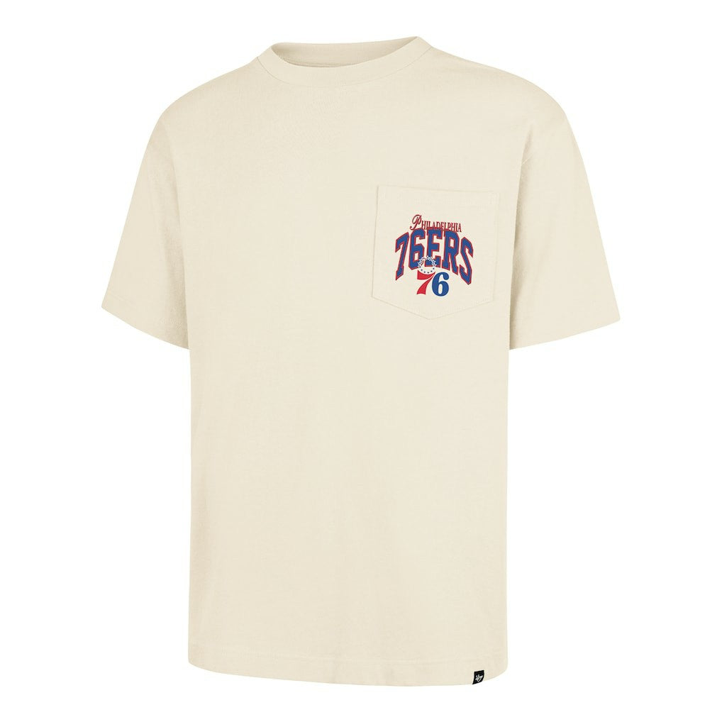 Philadelphia 76ers '47 Unisex Crossover Collection Foundation Pocket T-Shirt - Cream | 47 brand online