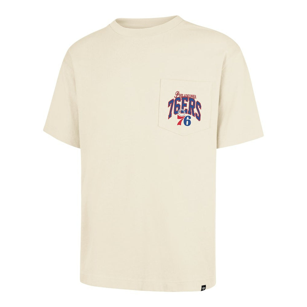 Philadelphia 76ers '47 Unisex Crossover Collection Foundation Pocket T-Shirt - Cream | 47 brand online