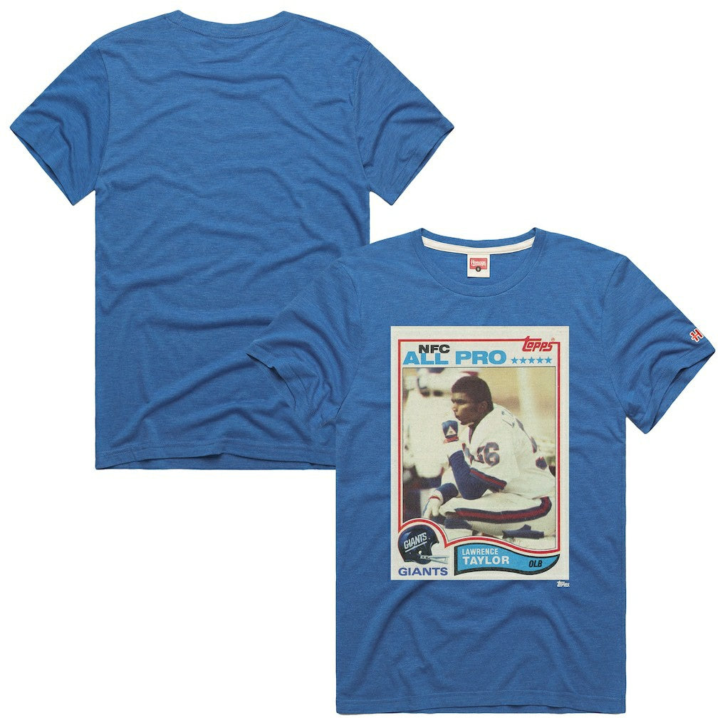 Lawrence Taylor New York Giants Homage Unisex NFL Topps Trading Card Tri-Blend T-Shirt - Royal discount