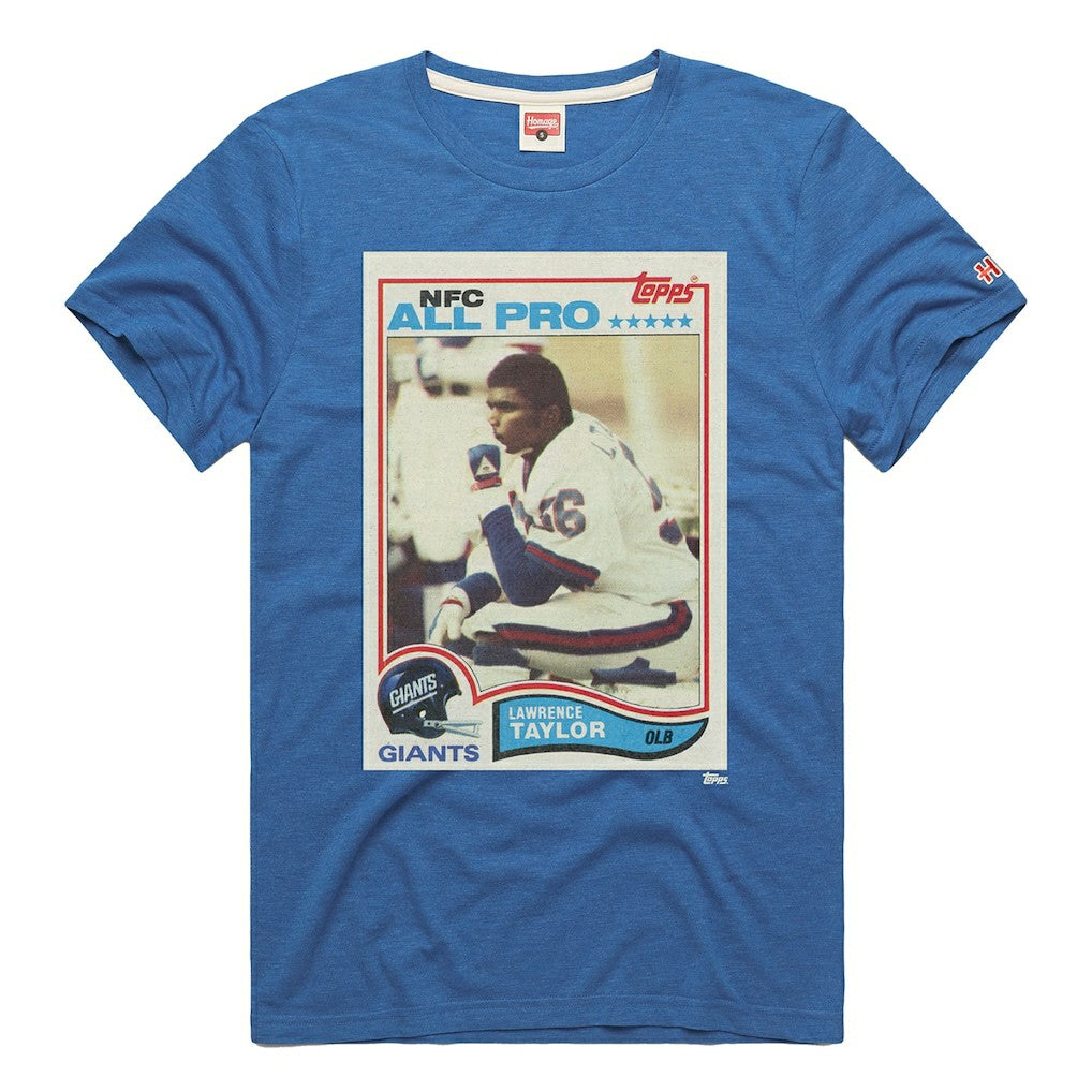 Lawrence Taylor New York Giants Homage Unisex NFL Topps Trading Card Tri-Blend T-Shirt - Royal discount