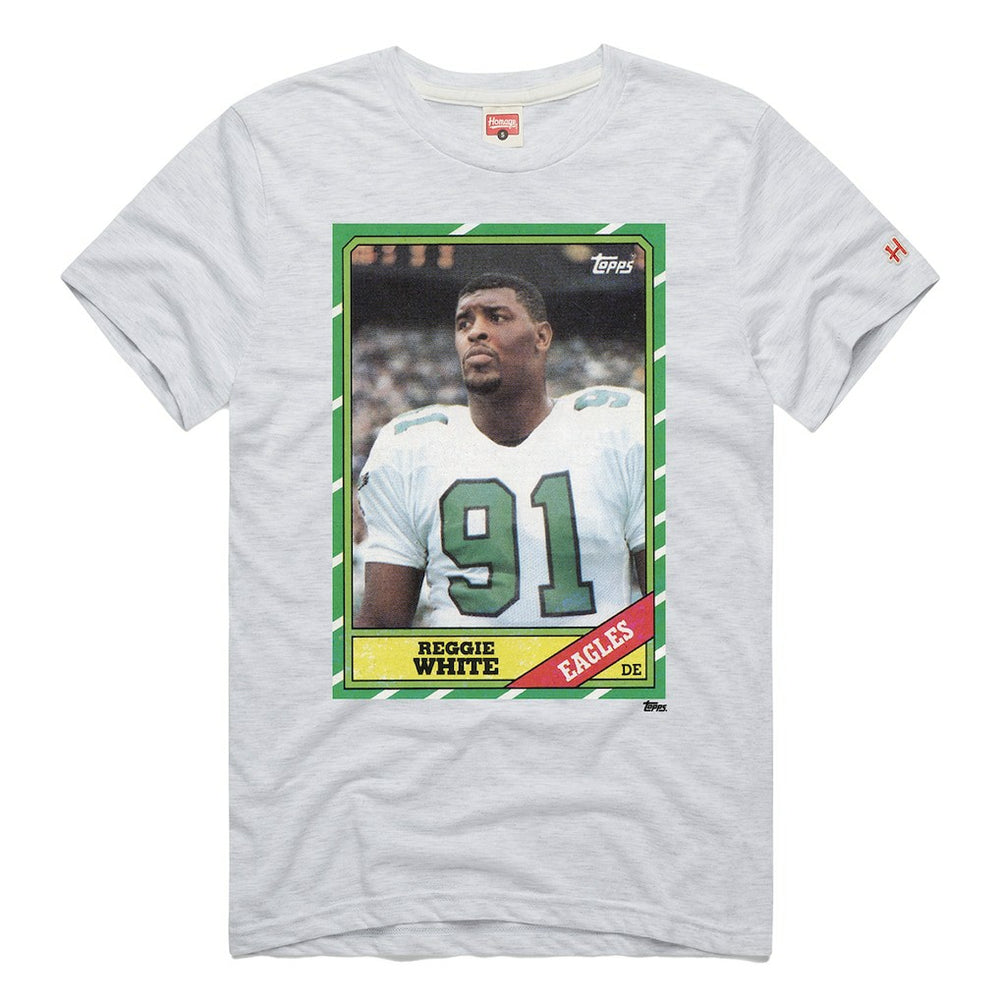 Reggie White Philadelphia Eagles Homage Unisex NFL Topps Trading Card Tri-Blend T-Shirt - Gray cheap