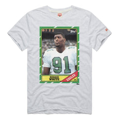 Reggie White Philadelphia Eagles Homage Unisex NFL Topps Trading Card Tri-Blend T-Shirt - Gray cheap