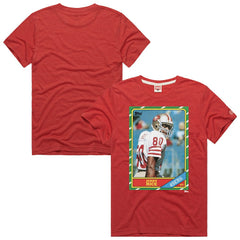 Jerry Rice San Francisco 49ers Homage Unisex NFL Topps Trading Card Tri-Blend T-Shirt - Scarlet on sale
