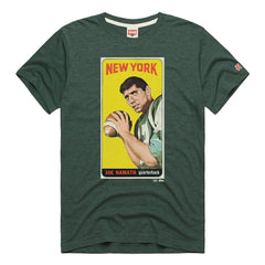 Joe Namath New York Jets Homage Unisex NFL Topps Trading Card Tri-Blend T-Shirt - Green sale