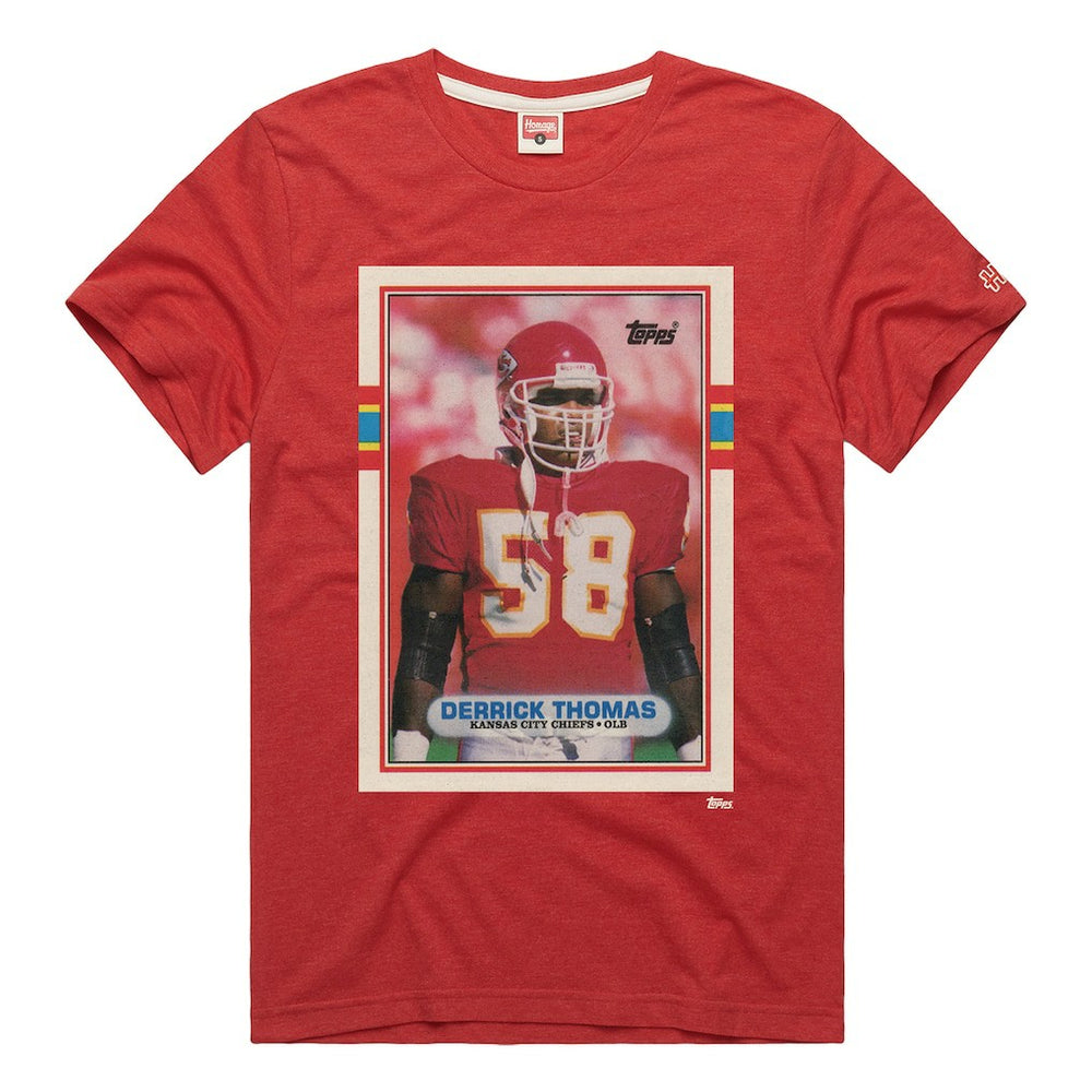 Derrick Thomas Kansas City Chiefs Homage Unisex NFL Topps Trading Card Tri-Blend T-Shirt - Red discount