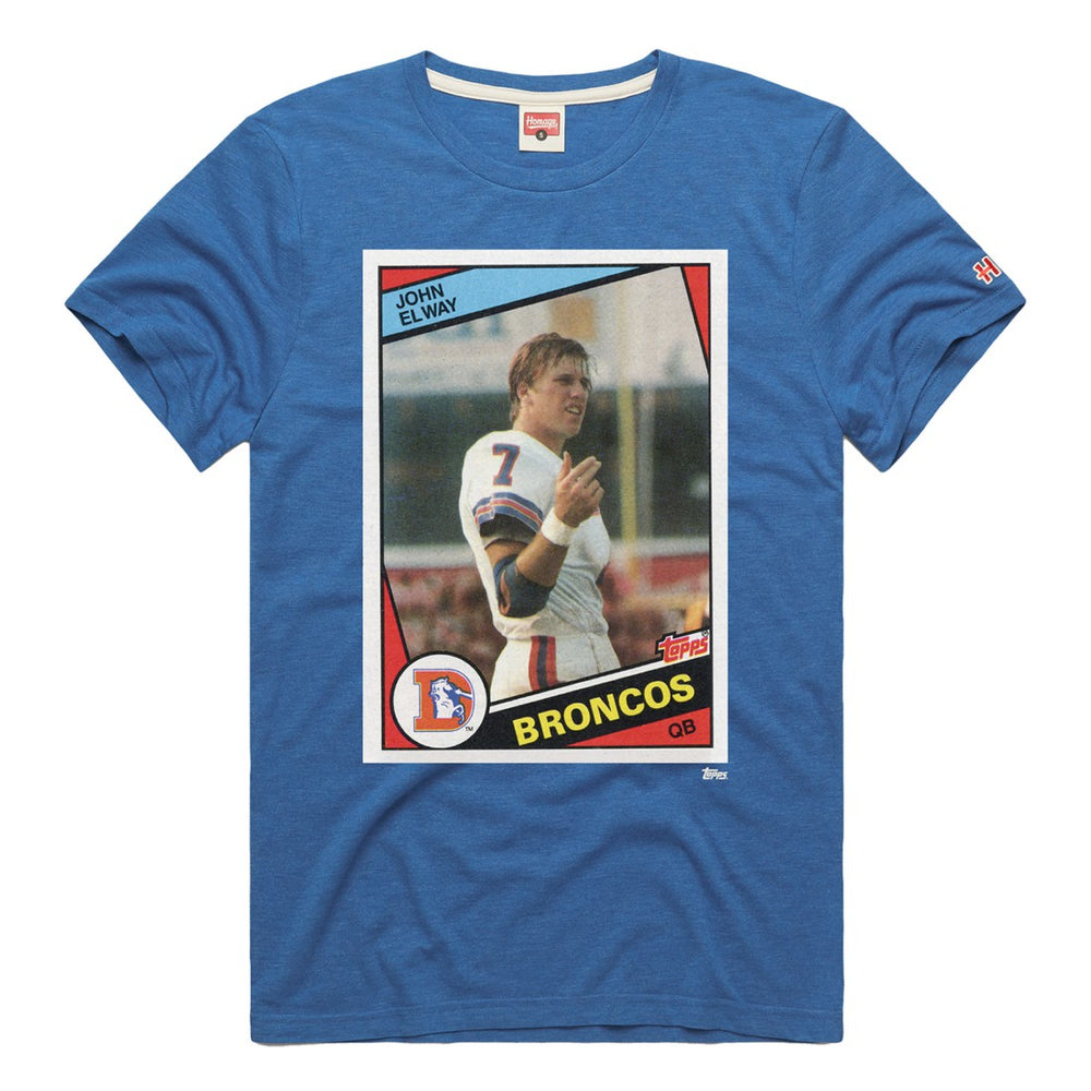 John Elway Denver Broncos Homage Unisex NFL Topps Trading Card Tri-Blend T-Shirt - Royal for sale