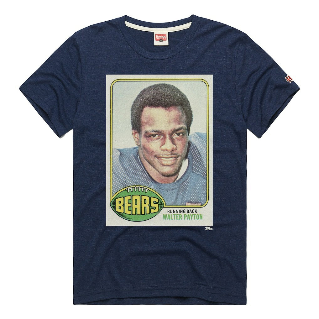Walter Payton Chicago Bears Homage Unisex NFL Topps Trading Card Tri-Blend T-Shirt - Navy online