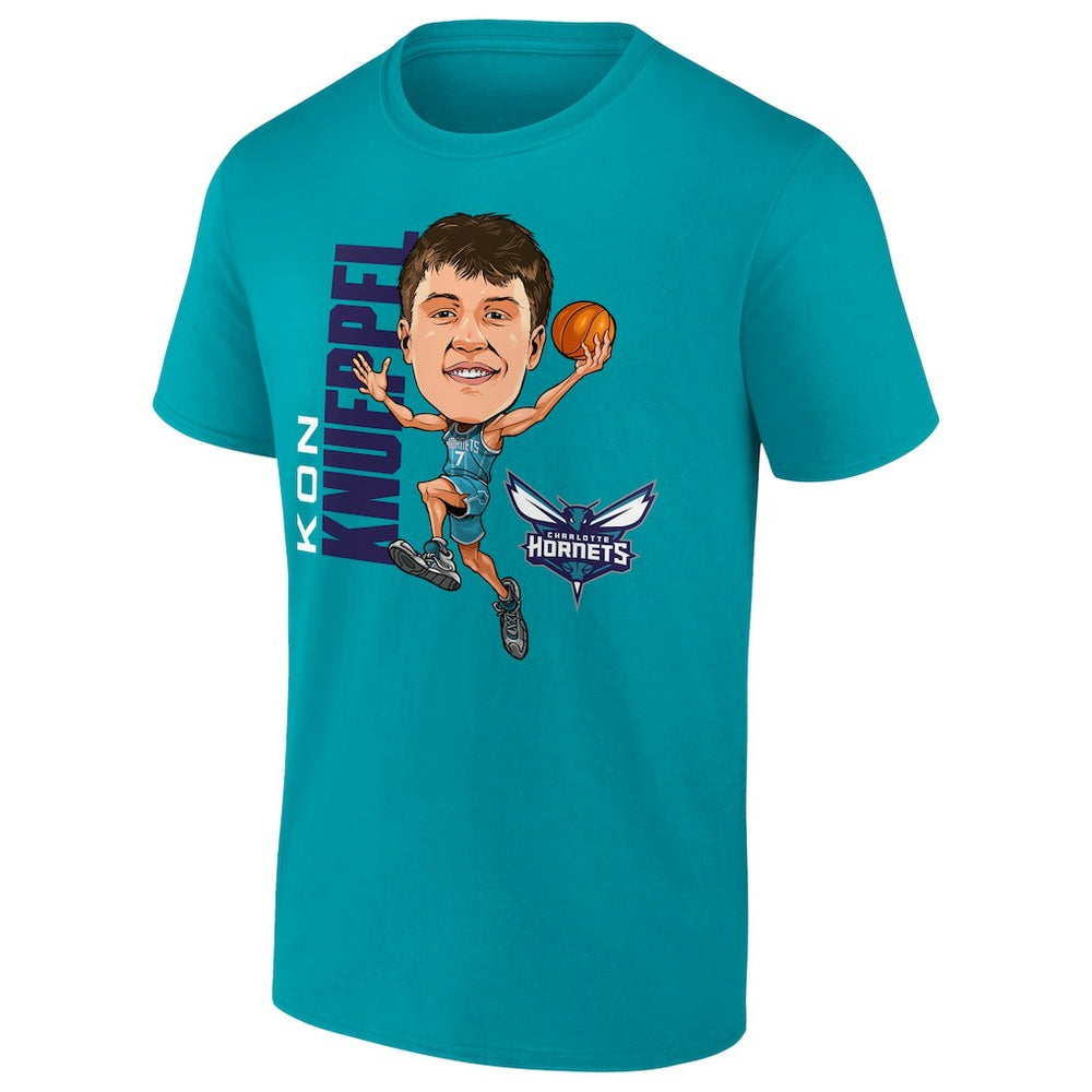 Kon Knueppel Charlotte Hornets Caricature T-Shirt - Teal shop