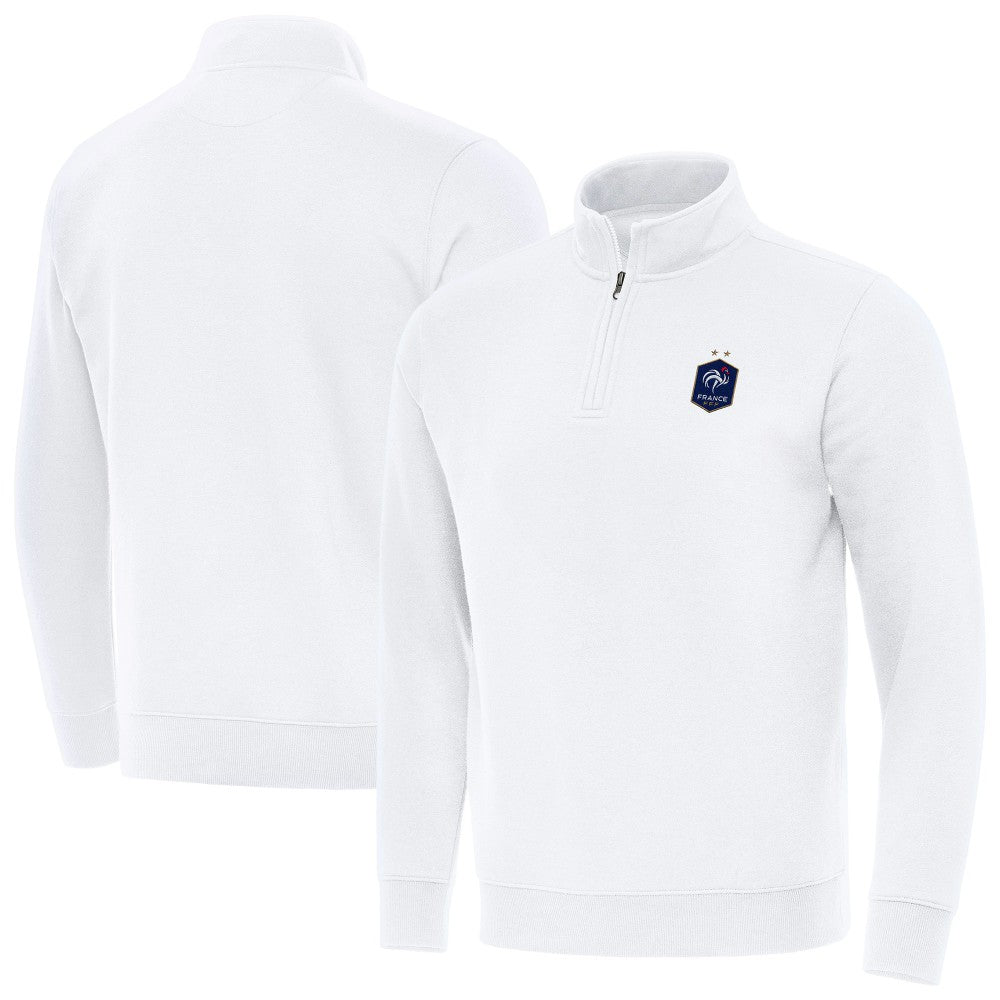 France National Team Antigua Landslide Quarter-Zip Pullover - White cheap