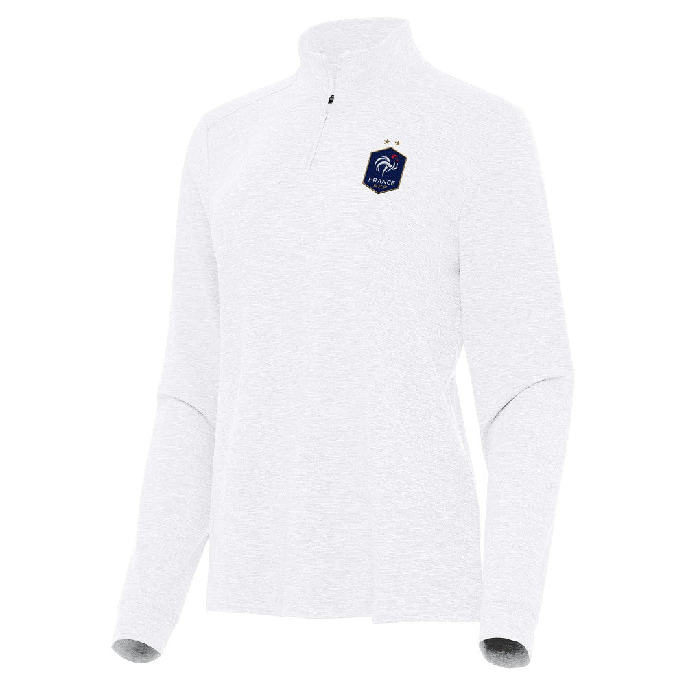 France National Team Antigua Women's Master Quarter-Zip Pullover - White on sale