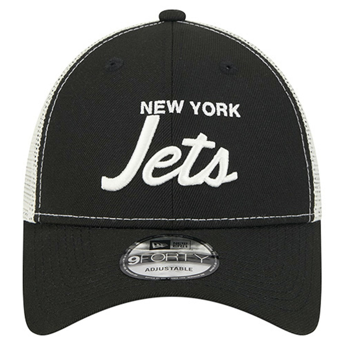 New York Jets New Era Apple Trucker 9FORTY Adjustable Hat - Black for sale