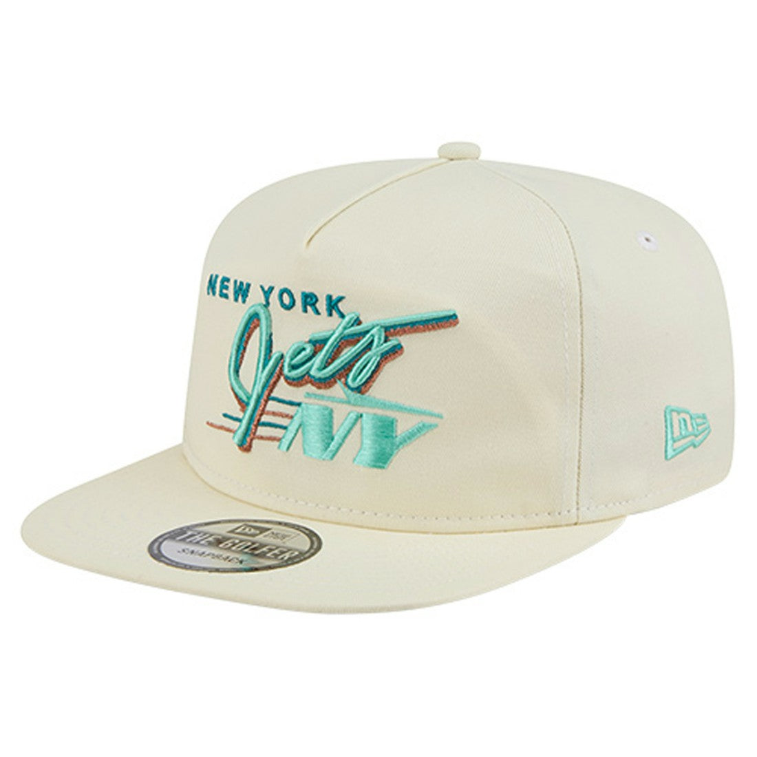 New York Jets New Era Liberty Golfer Adjustable Hat - Cream discount