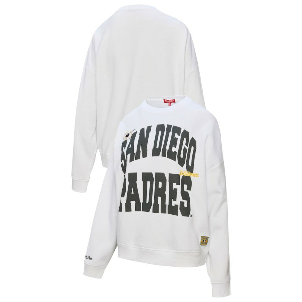 San Diego Padres Women's Oversized Cooperstown Sweatshirt - White | Mitchell & Ness