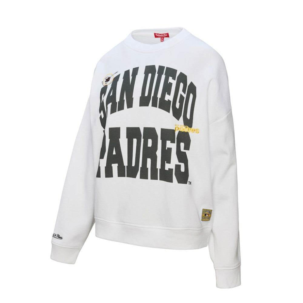 San Diego Padres Women's Oversized Cooperstown Sweatshirt - White | Mitchell & Ness
