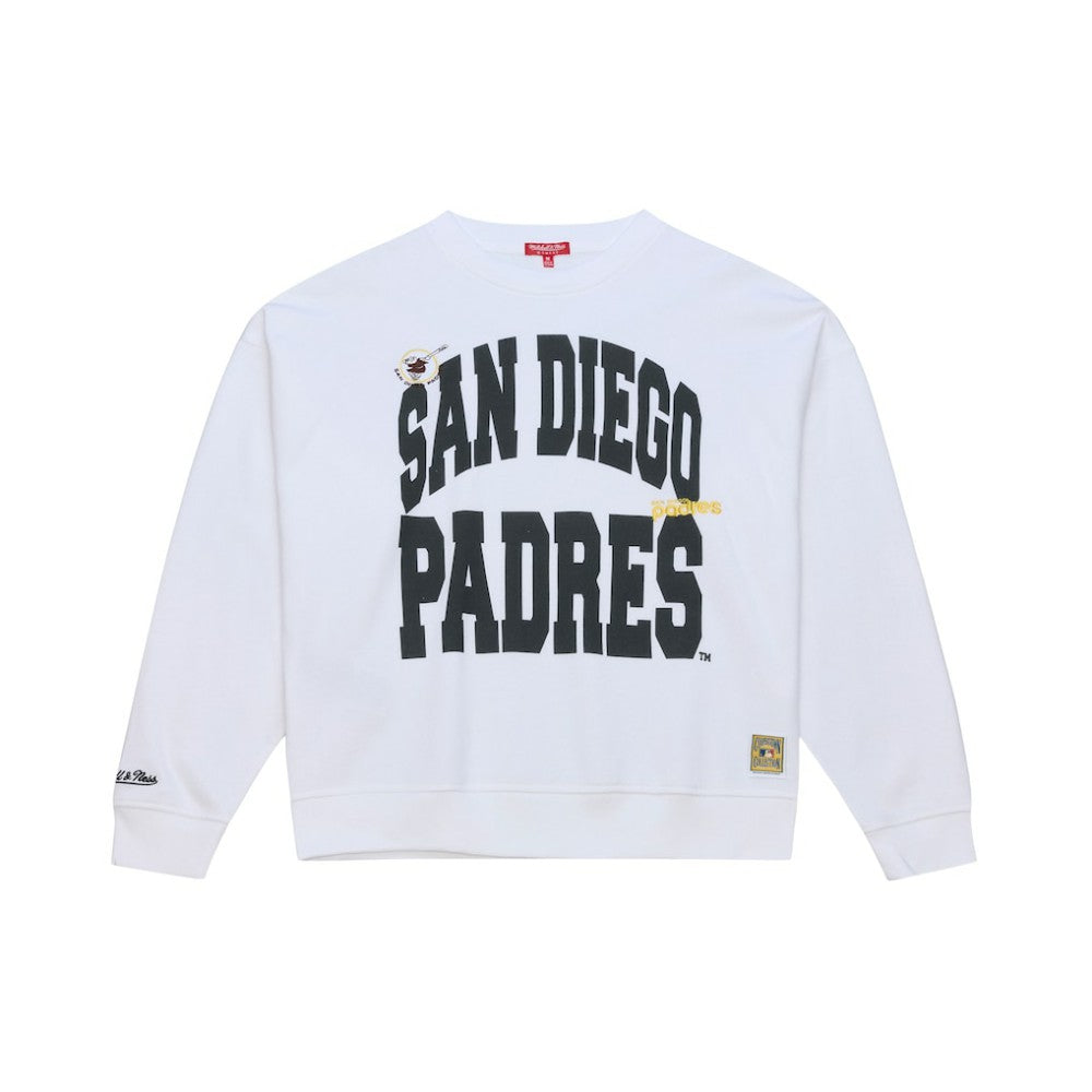 San Diego Padres Women's Oversized Cooperstown Sweatshirt - White | Mitchell & Ness