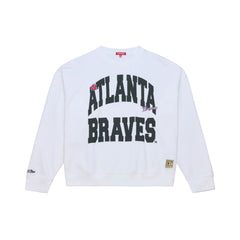 Atlanta Braves Women's Oversized Cooperstown Sweatshirt - White | Mitchell & Ness