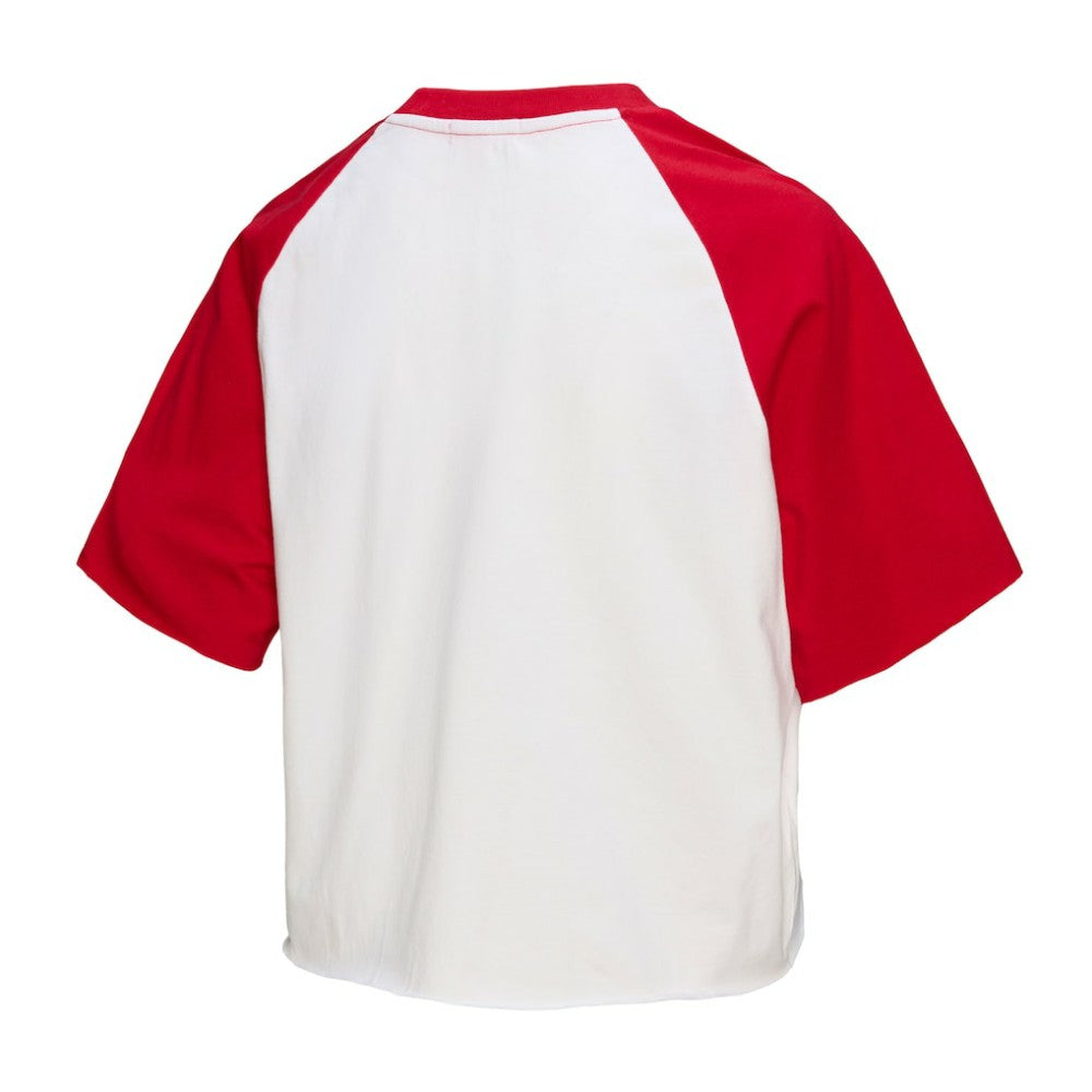 Philadelphia Phillies Women's Cropped Raglan Boxy T-Shirt - White | Mitchell & Ness