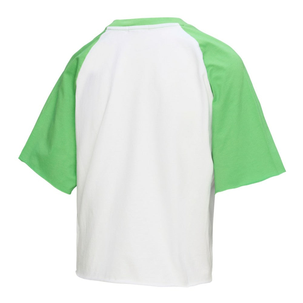Philadelphia Phillies Women's Cropped Raglan Mascot Boxy T-Shirt - White | Mitchell & Ness