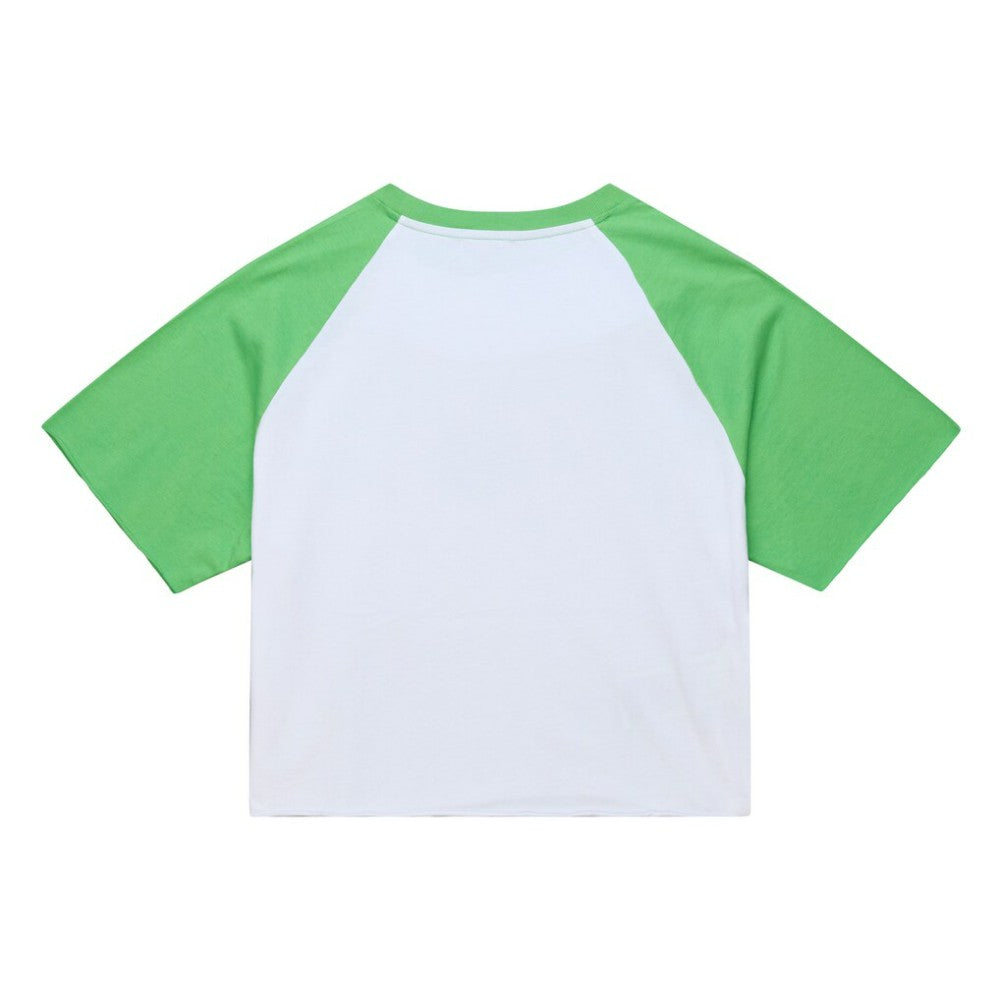 Philadelphia Phillies Women's Cropped Raglan Mascot Boxy T-Shirt - White | Mitchell & Ness