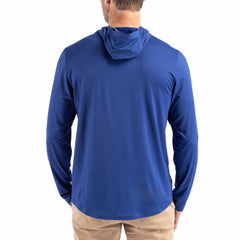 Denver Broncos Cutter & Buck Coastline Epic Comfort Eco Recycled Long Sleeve Hoodie T-Shirt - Blue discount