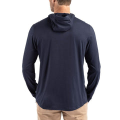 Baltimore Ravens Cutter & Buck Americana Coastline Epic Comfort Eco Recycled Long Sleeve Hoodie T-Shirt - Navy online