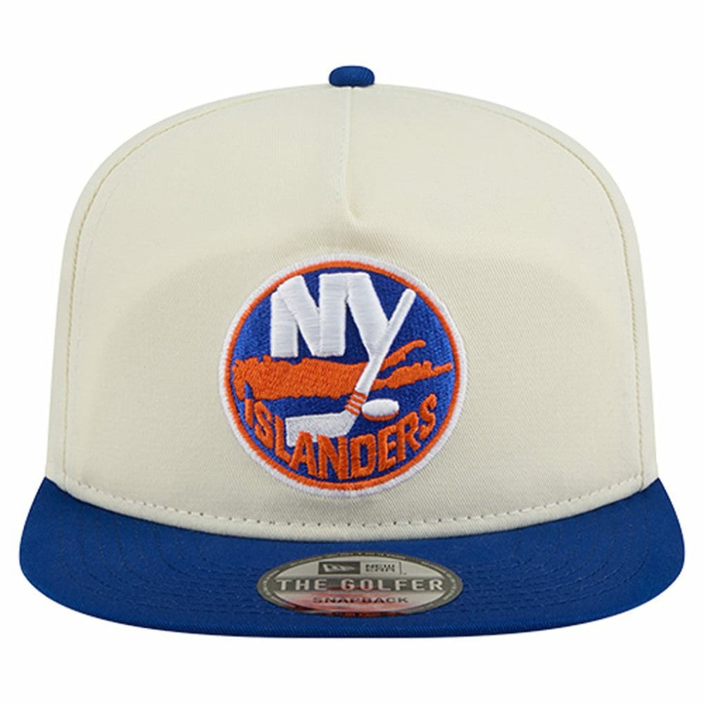 New York Islanders New Era Golfer Adjustable Hat Cream