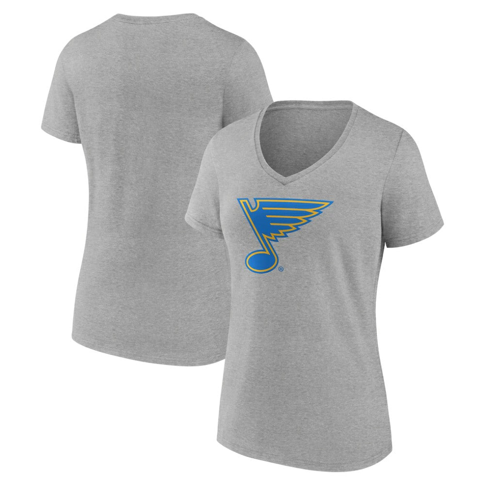 St. Louis Blues Women's Essential V-Neck T-Shirt Gray