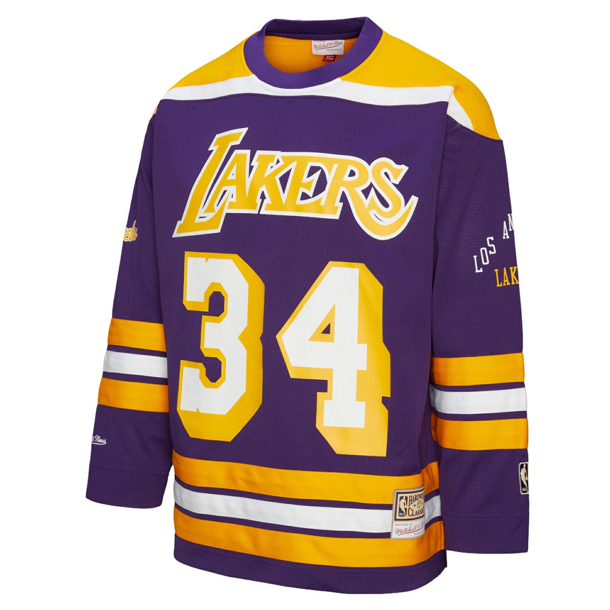 Shaquille O'Neal Los Angeles Lakers Unisex Maxxed Out Fashion Hockey Jersey - Purple | Mitchell & Ness discount