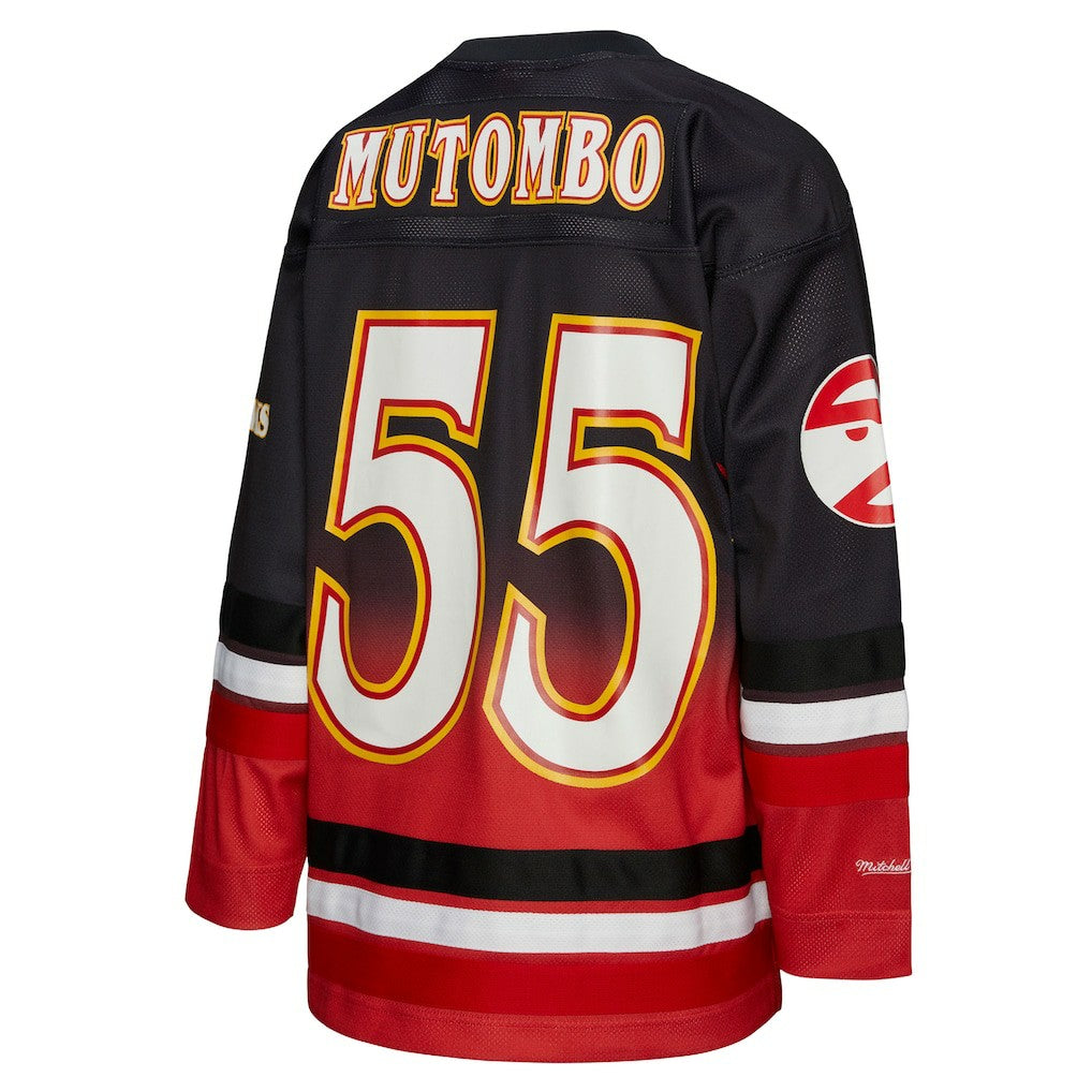 Dikembe Mutombo Atlanta Hawks Unisex Maxxed Out Fashion Hockey Jersey - Red | Mitchell & Ness cheap