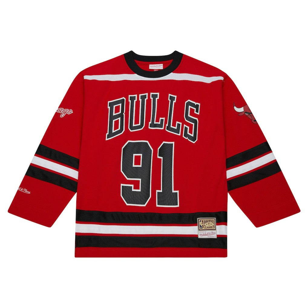Dennis Rodman Chicago Bulls Unisex Maxxed Out Fashion Hockey Jersey sale - Red | Mitchell & Ness outlet