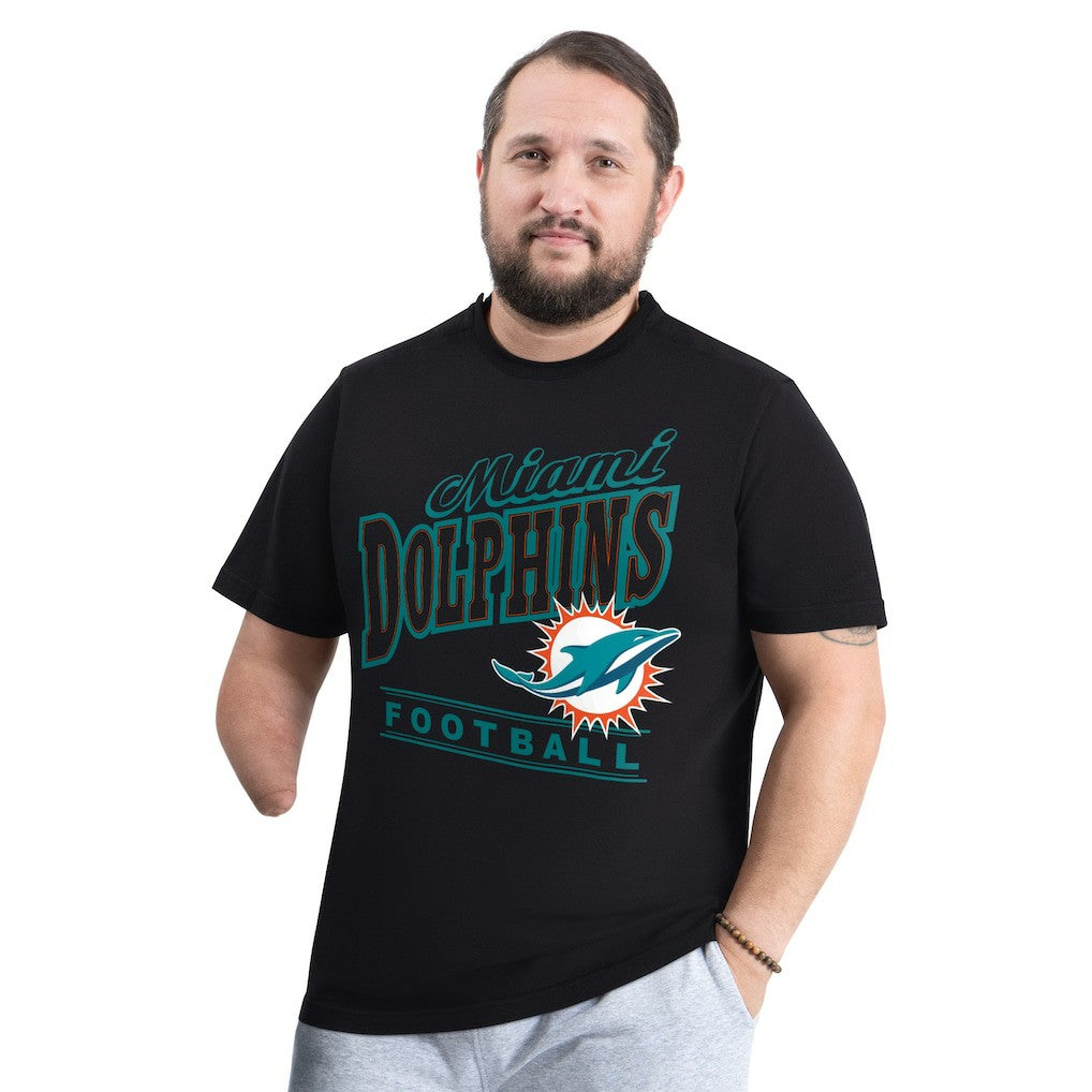 Miami Dolphins G-III Sports by Carl Banks Adaptive Headliner Graphic T-Shirt - Black cheap
