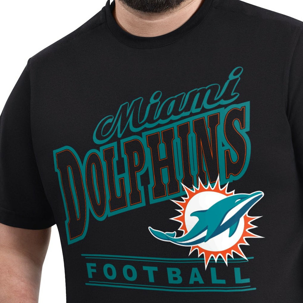 Miami Dolphins G-III Sports by Carl Banks Adaptive Headliner Graphic T-Shirt - Black cheap