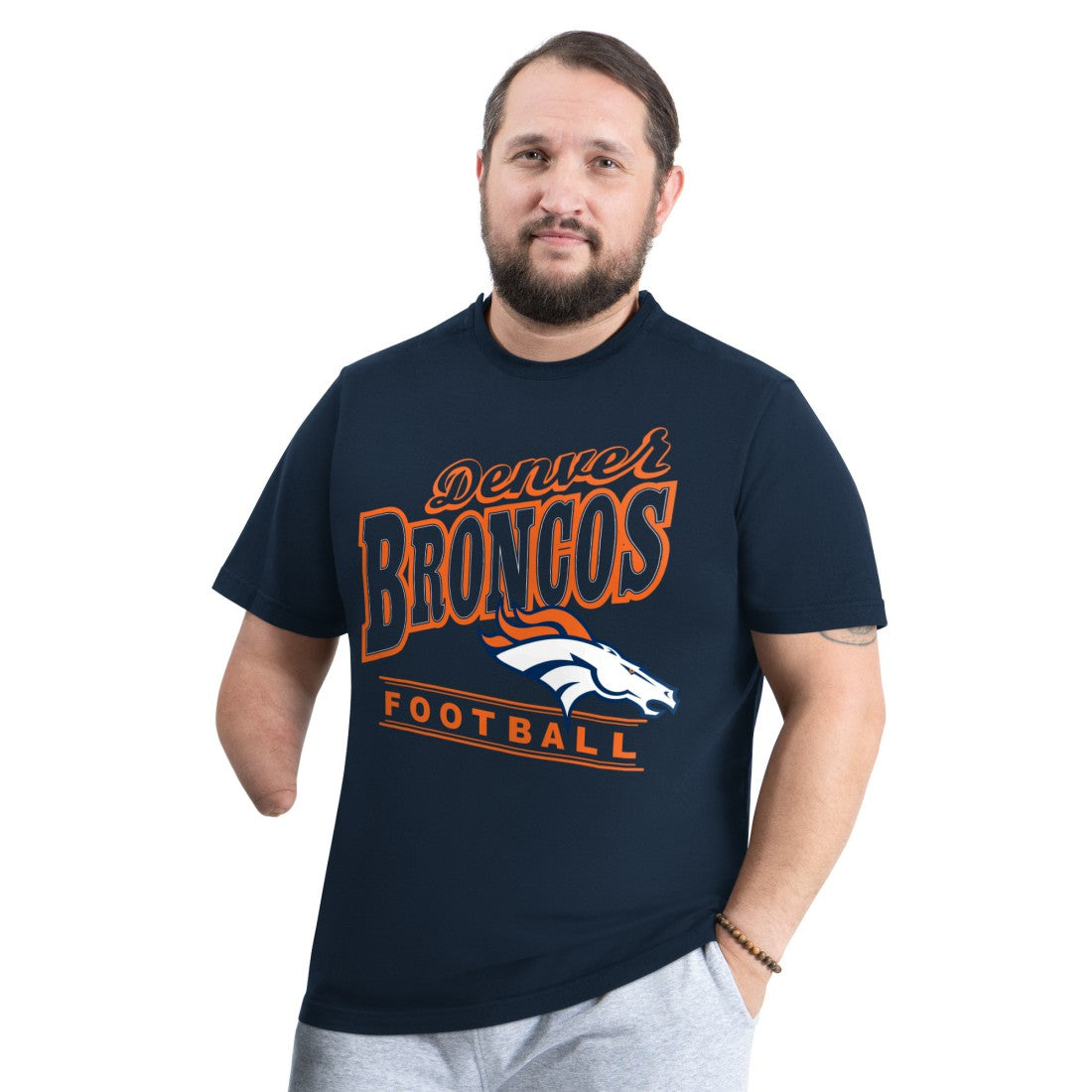 Denver Broncos G-III Sports by Carl Banks Adaptive Headliner Graphic T-Shirt - Navy sale