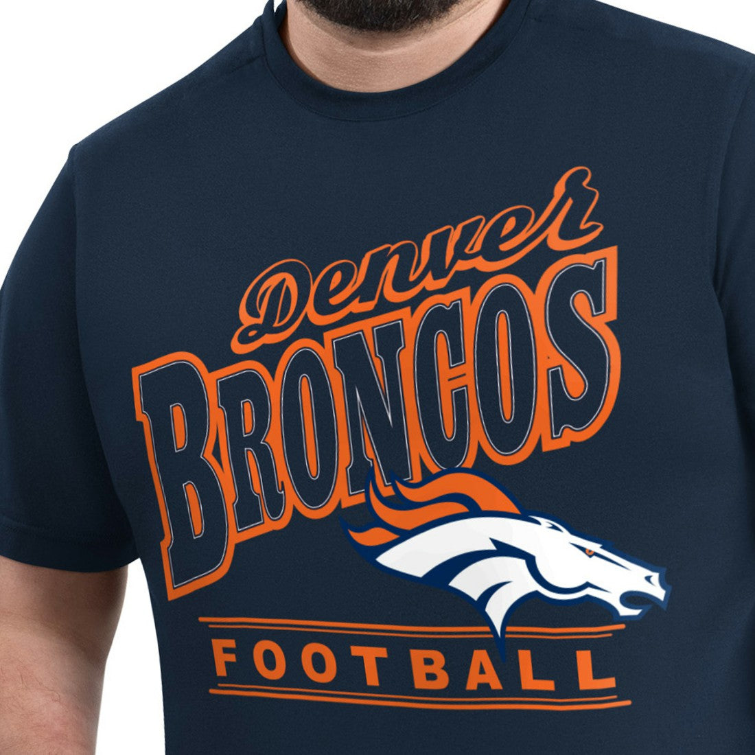Denver Broncos G-III Sports by Carl Banks Adaptive Headliner Graphic T-Shirt - Navy sale